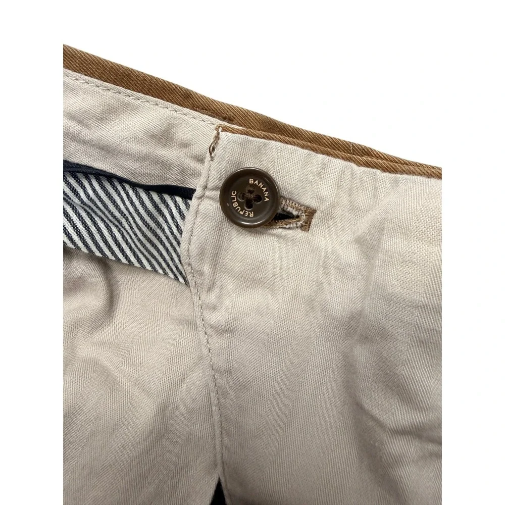 Banana Republic Aiden Chino Pants Mens 33x30 Brown Cotton Slim Flat Front